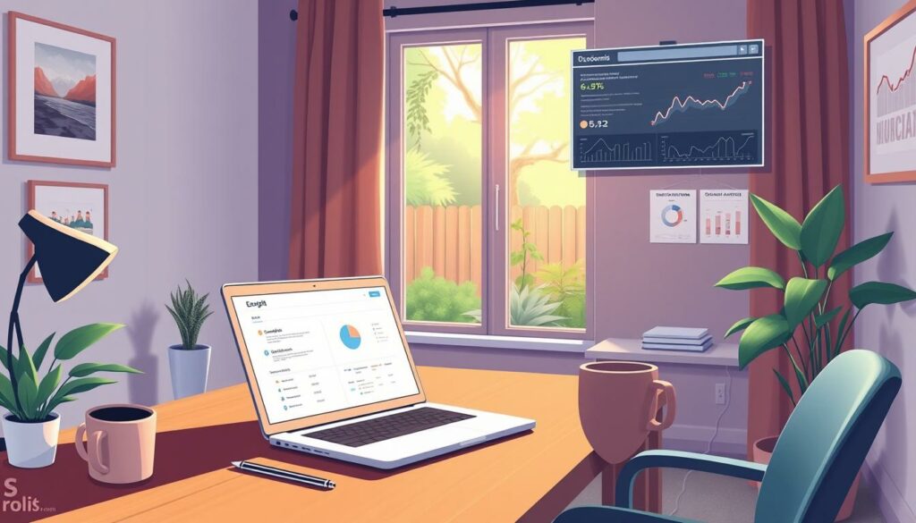 A serene home office scene with a laptop, tablet, and coffee mug arranged on a wooden desk. The desk is positioned near a large window overlooking a lush garden, casting a warm, natural light throughout the space. The walls are adorned with minimalist art prints and a strategically placed wall-mounted display showcasing real-time analytics and performance metrics for the domain. A sense of focus and productivity pervades the environment, creating an atmosphere conducive to deep analysis and optimization of the domain's online presence. A serene home office scene with a laptop, tablet, and coffee mug arranged on a wooden desk. The desk is positioned near a large window overlooking a lush garden, casting a warm, natural light throughout the space. The walls are adorned with minimalist art prints and a strategically placed wall-mounted display showcasing real-time analytics and performance metrics for the domain. A sense of focus and productivity pervades the environment, creating an atmosphere conducive to deep analysis and optimization of the domain's online presence.
